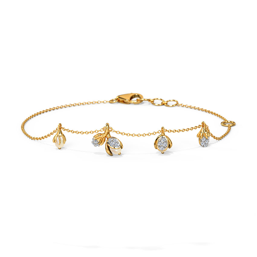 Pearly Dangle Diamond Bracelet