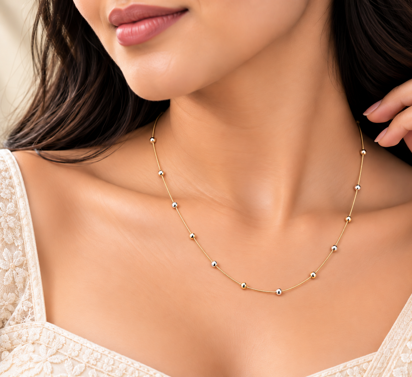 Elegant Gold Beaded Chain