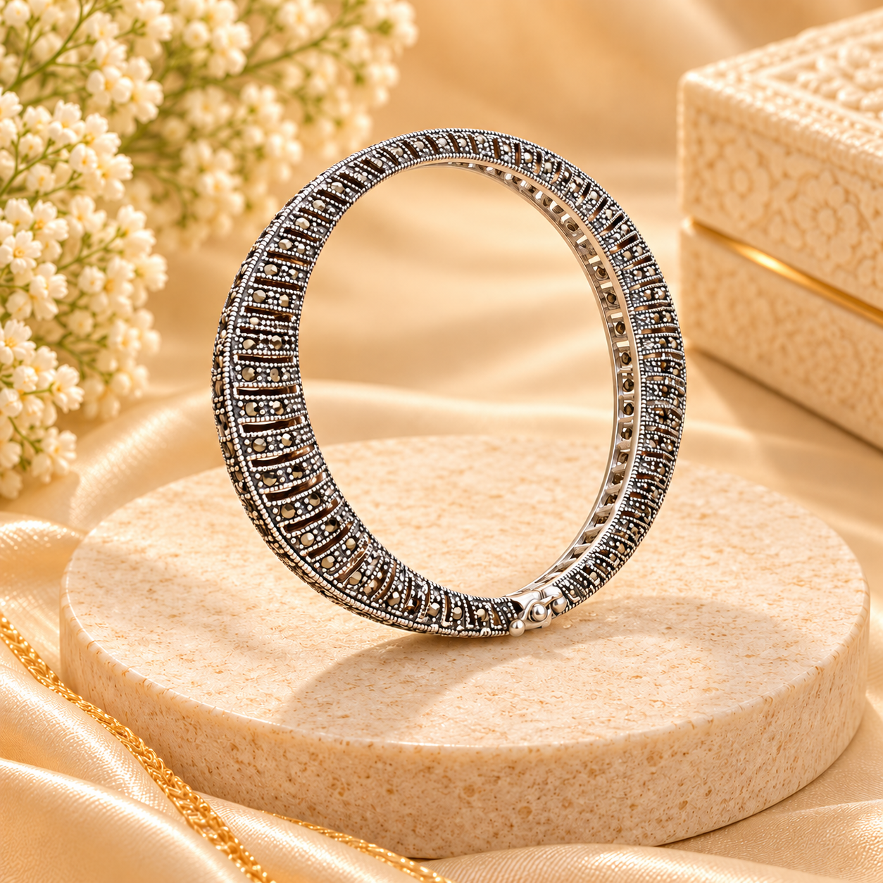 Oxidized Silver Designer Kada