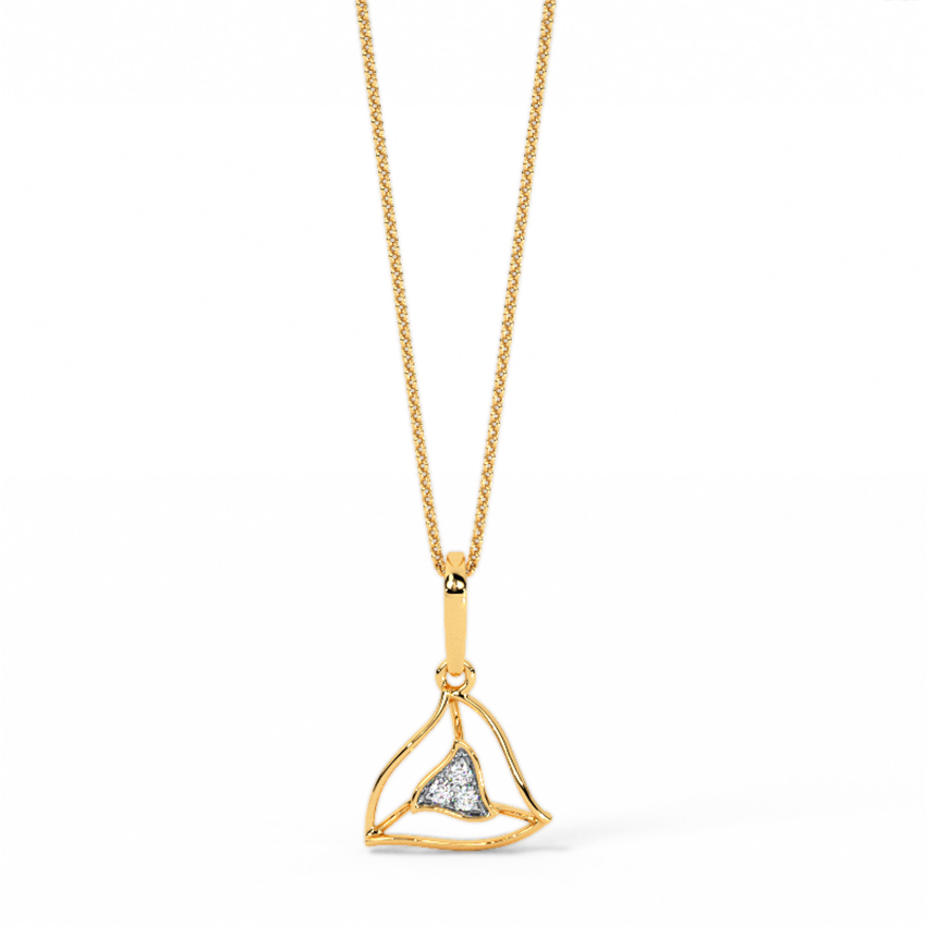 Swirl Triangle 9KT Diamond Pendant