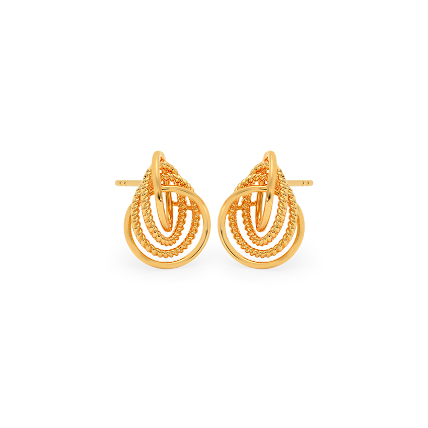 Intertwine Spark 9KT Gold Stud Earrings